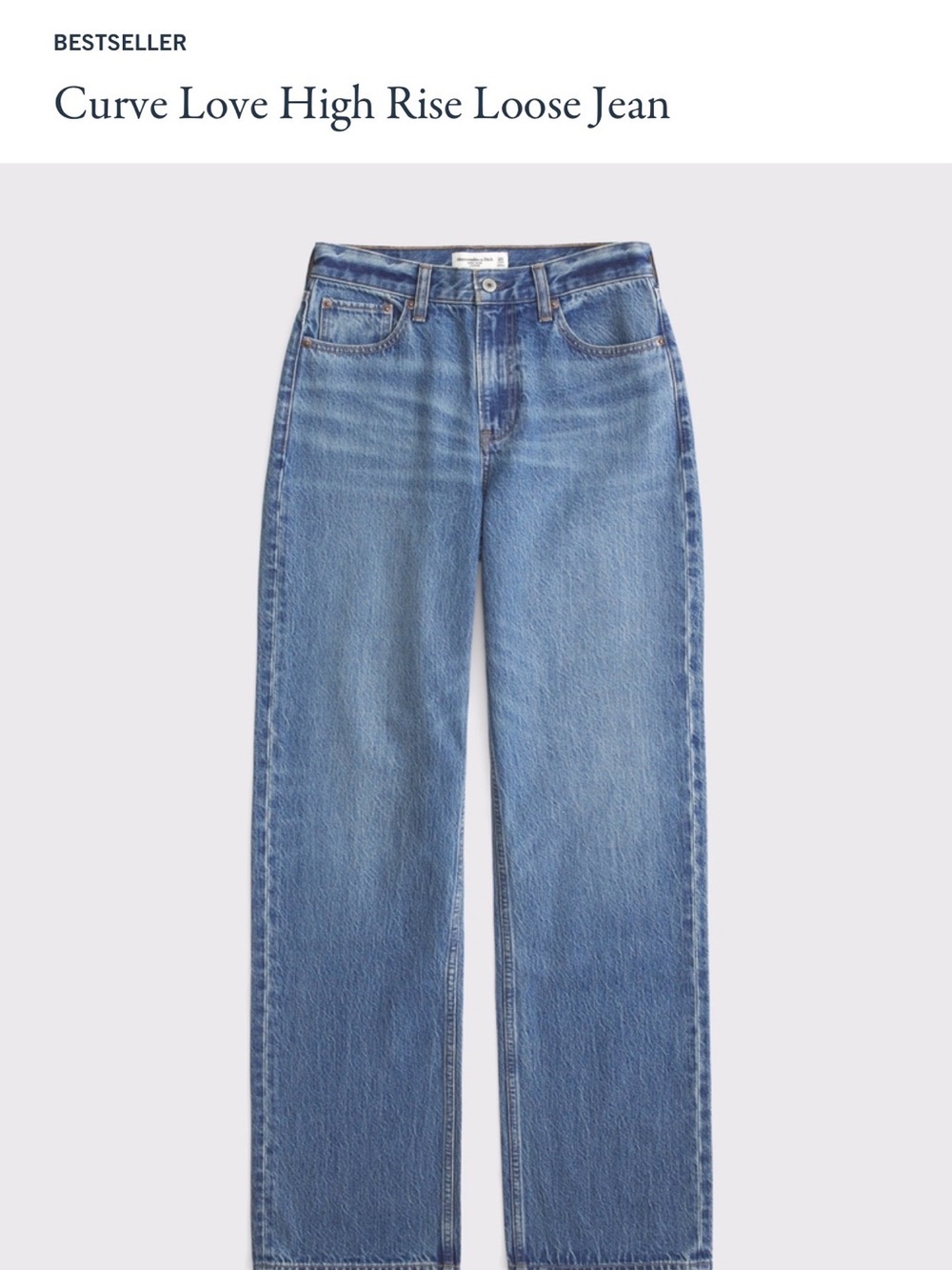 Abercrombie & Fitch High-Rise Loose Jeans - Light Blue Denim